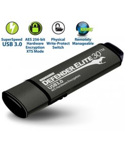 זיכרון נייד מוצפן (דיסק און קי) - Kanguru | KDFE30-16G | Defender Elite 30 | 16GB | USB 3.0 | AES 256-Bit Hardware Encryption