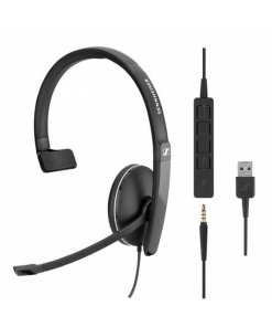 אוזניות עם מיקרופון (מדונה) חיבור USB+כבל AUX באיכות מעולה – Sennheiser SC135 AUX+USB Headset (1)