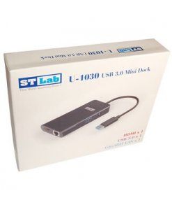תחנת עגינה 2 יציאות מיני ST-LAB U-1030 HDMI USB LAN RJ45 (2)