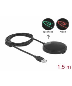 מיקרופון שולחן רב כיווני חיבור USB כולל חיבור אוזניות DELOCK D20672 (2)
