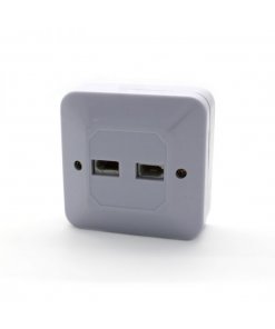 קופסת פלסטיק 2 יציאות חיבורים לקיר Luggar HP-FP-OW-2UK (1)