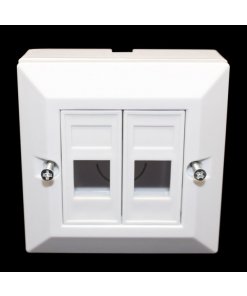 קופסת פלסטיק 25MM יציאות 2 חיבורים לקיר Luggar HP-FP-25-2 RJ-45 (1)