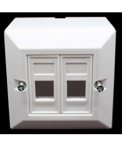 קופסת פלסטיק 45MM יציאות 2 חיבורים לקיר Luggar HP-FP-45-2 RJ-45 (1)