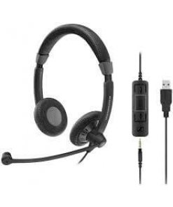 אוזניות חוטיות חיבור USB עם מיקרופון מובנה ושלט לשליטה Sennheiser | SC70 | USB | AUX3.5