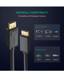 מתאם DispalyPort DP זכר ל DispalyPort DP זכר איכות 4K יוגרין UGREEN 10211 (3)