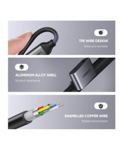 מתאם אוזניות Type-C זכר ל AUX3.5 נקבה יוגרין UGREEN 50596 Type-C to 3.5mm Jack Headphone Adapter (5)